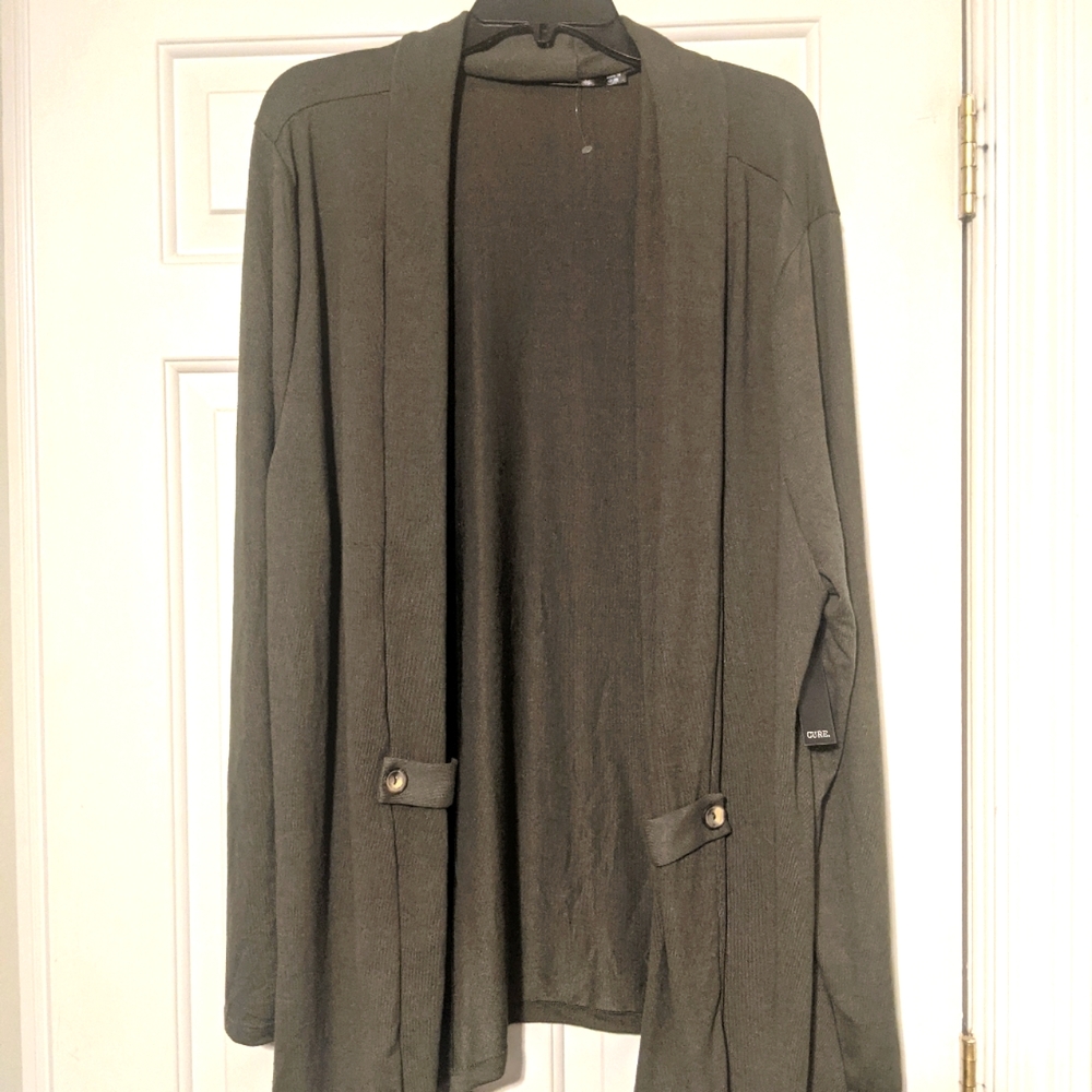 Olive Green Women's Plus Cardigan